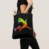 Tote Bag Requin coloré (De près)