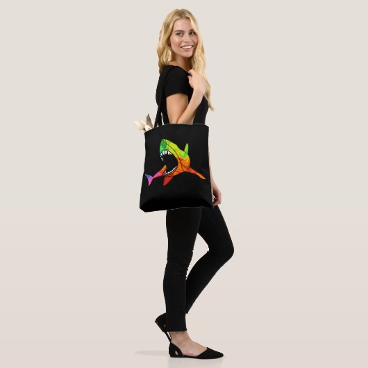 Tote Bag Requin coloré (Sur le modèle)