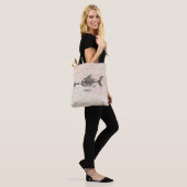 Tote Bag requin guitare poisson fossile (Sur le modèle)