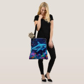 Tote Bag Requin néon coloré (Sur le modèle)