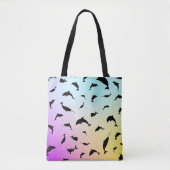 Tote Bag requin-taupe sur fond océanique (Devant)
