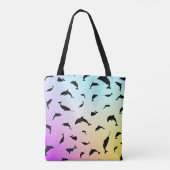 Tote Bag requin-taupe sur fond océanique (Dos)