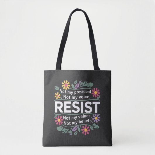 Tote Bag Résistez à une protestation botanique subtile cont (Devant)