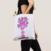 Tote Bag Résistez au diable - Rose (De près)