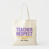 Tote Bag Respect des enseignants La seule matière requise É (Devant)
