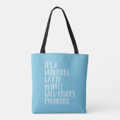 Tote Bag Respectez les pronoms lgbtqa+ bleu clair (Dos)