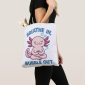 Tote Bag Respire En Bubble Axolotl Yoga (De près)