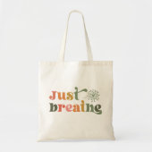 Tote Bag Respire juste la Typographie moderne Dandelion Flo (Devant)