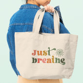 Tote Bag Respire juste la Typographie moderne Dandelion Flo
