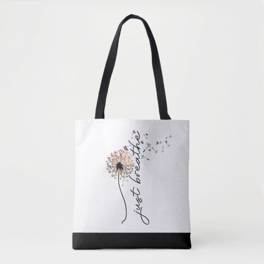 Tote Bag Respirer le papillon Dandelion Inspiration Yoga (Devant)