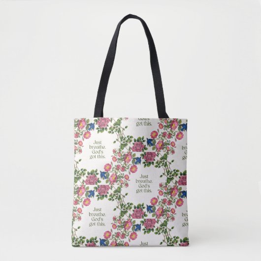 Tote Bag Respirez simplement. Dieu s'en charge. (Devant)