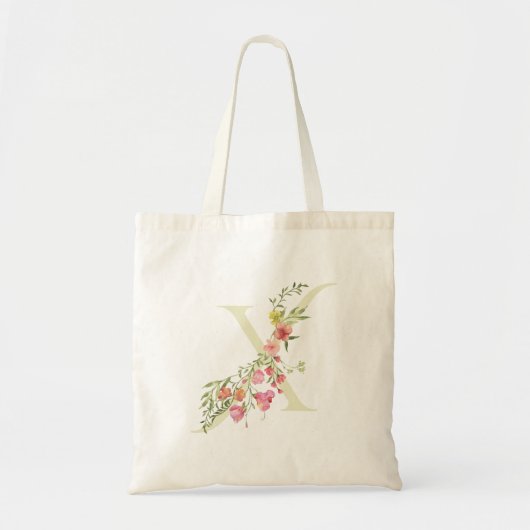 Tote Bag Ressort floral mariage X Fête des mariées monogram (Devant)