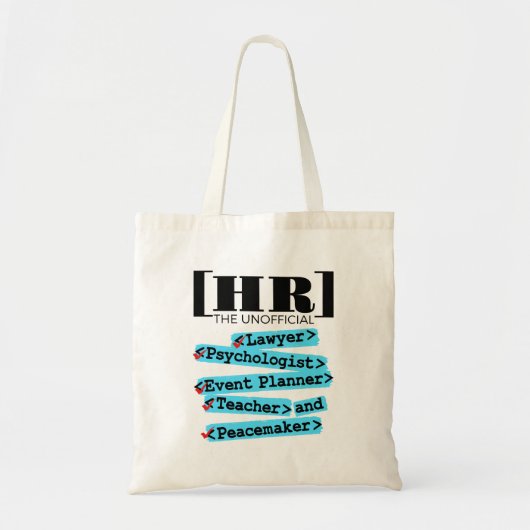Tote Bag Ressources humaines RH non officielles amusantes (Devant)