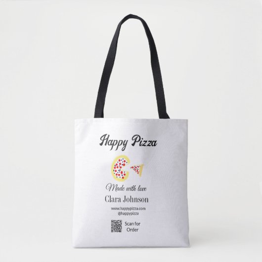 Tote Bag Restaurant de pizzas café pizzeria scannez le code (Devant)