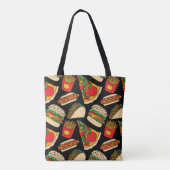 Tote Bag restauration rapide pizza hamburger hotdog frites  (Dos)