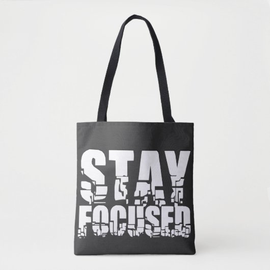 Tote Bag Rester concentré | Phrase motivationnelle avec tex (Devant)