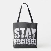 Tote Bag Rester concentré | Phrase motivationnelle avec tex (Dos)
