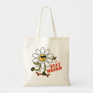 Tote Bag Restez bizarre Skateboard Daisy