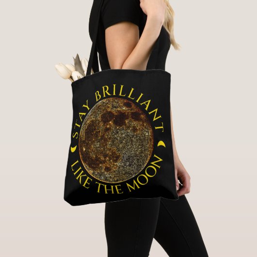 Tote Bag Restez brillant comme la lune - Céleste (De près)