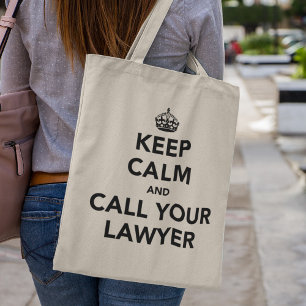 Tote Bag Restez Calme Et Appelez Votre Avocat