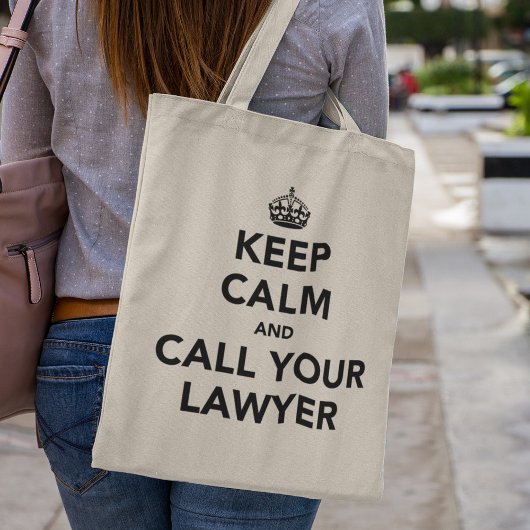 Tote Bag Restez Calme Et Appelez Votre Avocat