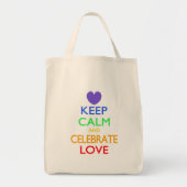 Tote Bag Restez calme et célébrez l'amour (Devant)