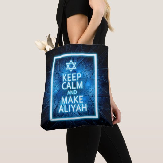 Tote Bag Restez Calme Et Faites De L'Aliyah (De près)