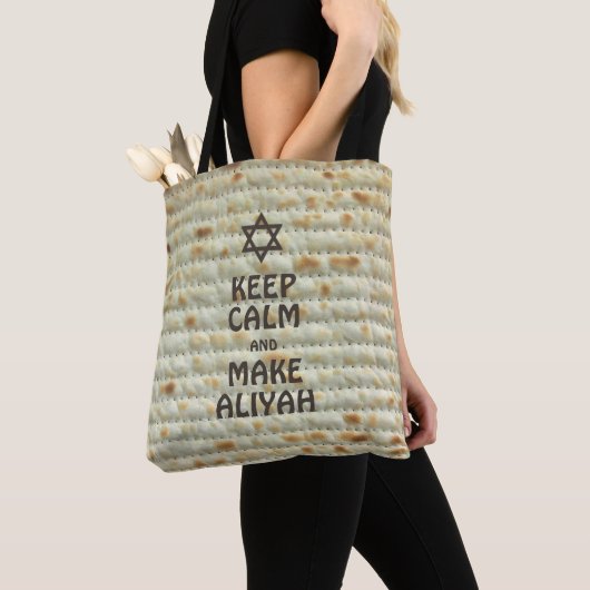 Tote Bag Restez Calme Et Faites De L'Aliyah - Matzah (De près)