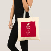 Tote Bag restez calme et magasinez sur (Devant (produit))