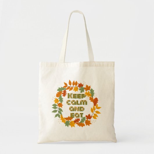 Tote Bag Restez calme et mangez (Devant)