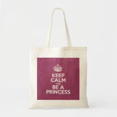 Tote Bag Restez calme et soyez une princesse, Cuir rose, Co (Devant)