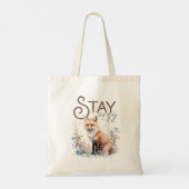 Tote Bag Restez confortable Woodland Fox Noël (Dos)