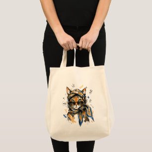 Tote Bag Restez Cool Chat avec des Lunettes de Soleil & Éch