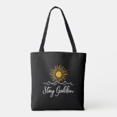 Tote Bag Restez Doré Noir (Dos)