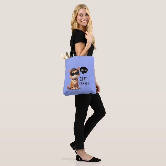 Tote Bag Restez Humble Cute Et Adorable chat Fourre-tout (Sur le modèle)