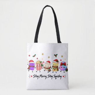 Tote Bag Restez joyeux, restez moelleux Noël Viral Squishie