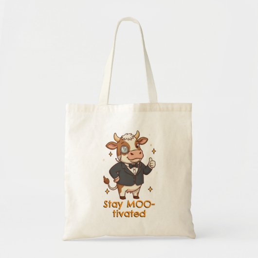 Tote Bag Restez motivé comme une vache (Devant)