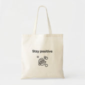 Tote Bag Restez positif- Chimie proton (Devant)