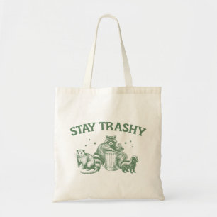 Tote Bag "Restez Trashy" Funny Raccoon
