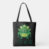 Tote Bag Restez un monstre Alien bizarre (Dos)