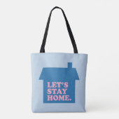 Tote Bag Restons à la maison Bleu (Dos)