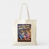 Tote Bag Restons à la maison et commandez des chiens de car (Dos)