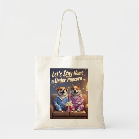 Tote Bag Restons à la maison et commandez des chiens de car (Devant)
