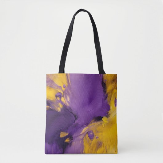 Tote Bag Résumé abstrait violet et or (Devant)
