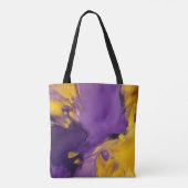 Tote Bag Résumé abstrait violet et or (Dos)