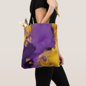 Tote Bag Résumé abstrait violet et or (De près)