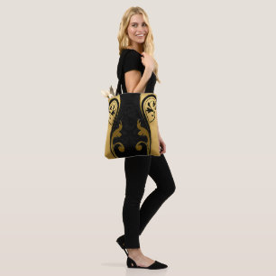 Tote Bag Résumé avec accents Gold sur Black & White