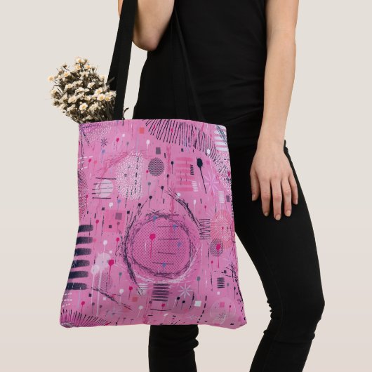 Tote Bag Résumé d'art de sundae à la fraise (De près)