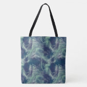 Tote Bag Résumé de marbre turquoise abstrait (Devant)