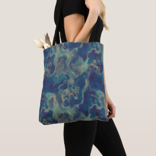 Tote Bag Résumé de tourbillon de marbre bleu
